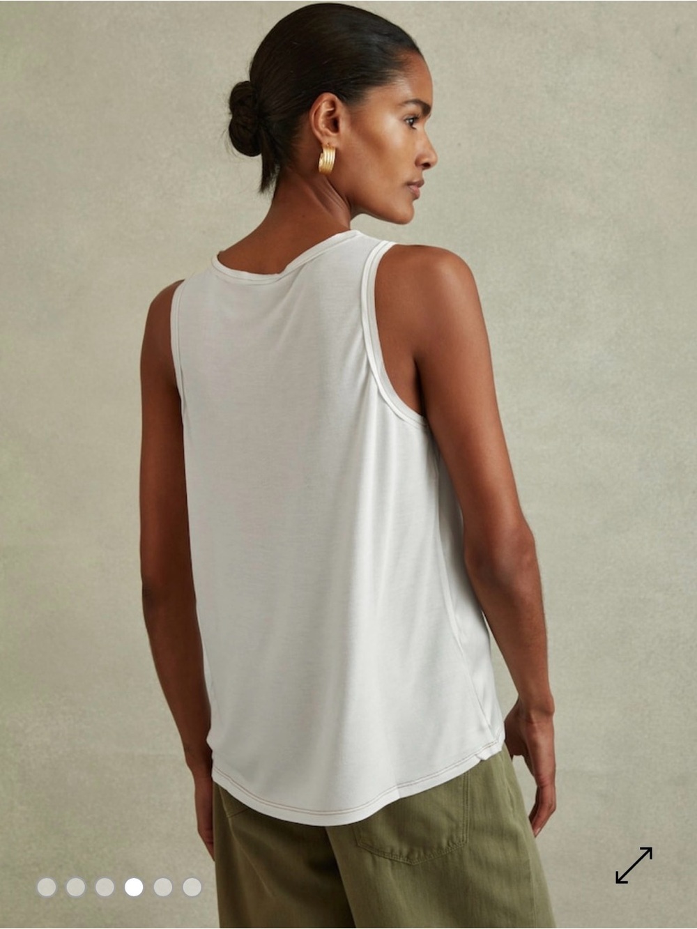 Reiss Silk-Front Tank in White - Picture 3 of 6